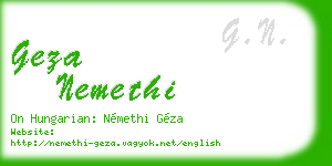 geza nemethi business card